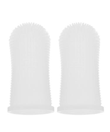 DOITOOL 2pcs Baby Finger Toothbrush Toddler Oral Cleaning Toothbrushes 360  Oral Teeth Cleaning Design for Training Teething to Train Your Child Healthy Oral Habits (White)