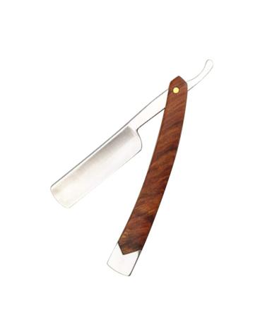 Beaupretty Wooden Handle Straight Barber Razor Safety Folding Razor Professional Straight Edge Razor