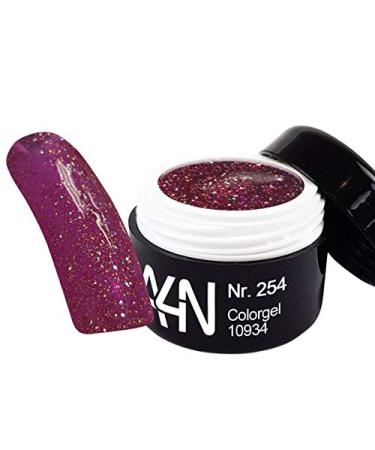 UV-LED Colorgel Glimmer Purple 5ml No. 254 Purple color gel with multi glitter suitable for painting French or full cover.