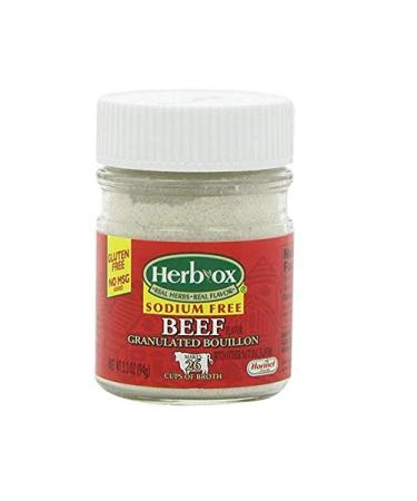 Herb-Ox Sodium-Free Beef Flavored Granulated Boullion, 3.3 Ounce (2 jars)