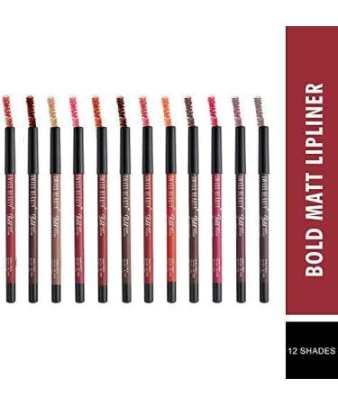 Swiss Beauty Bold Matte Lipliner Pencil 12 Multi Color (1.8g) Pack of 12 - Buy Online on GoSupps.com