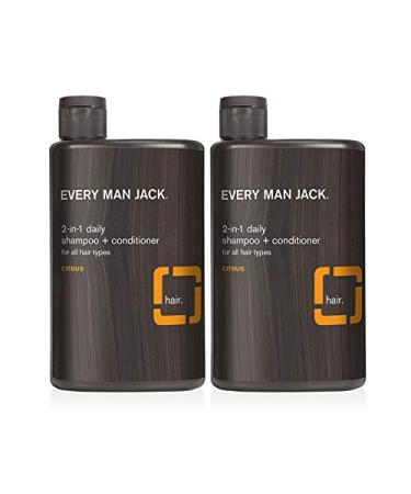 Every Man Jack 13.5 Ounce 2-in-1 Shampoo + Conditioner - Citrus (twin Pack) 27 Fluid Ounce