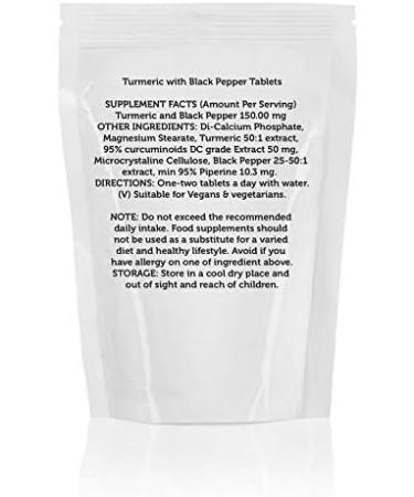 Turmeric with Black Pepper 180 Tablets | Curcuma Longa & Piperine Extract 1400mg | Health Dietary Supplement - Buy Online on GoSupps.com