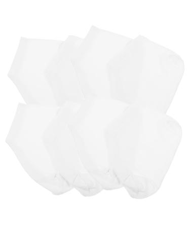 minkissy 4pairs Moisturizing Socks White Socks Feet Moisturizer Socks Moisturizing Gloves Foot Care Socks Moisturizing Hand Gloves Cotton Spandex Care Socks Foot Care Foot Socks