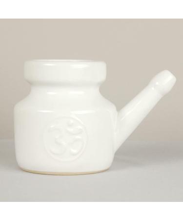 Iunipusy 350ml Ceramic Neti Pot - Robust Leak-Proof Nose Jug for Nasal Cleaning & Rinsing - Elegant White Design - Buy Online on GoSupps.com