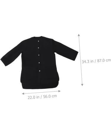 VINTORKY Beauty and Hairdressing Work Clothes Barber Smocks Hair Cutting Coat Haircut Cape Fiber Black - Buy Online on GoSupps.com