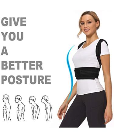 True Face Posture Corrector for Men Women Kids | Adjustable Back Brace for Pain Relief | Improve Posture | Breathable Support (Black, L) - Buy Online on GoSupps.com