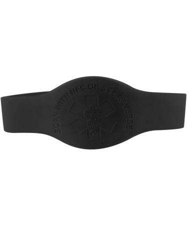 Tap2Tag 189mm Large Black Teardrop Medical Alert Wristband - Stay Safe & Stylish - Buy Online on GoSupps.com