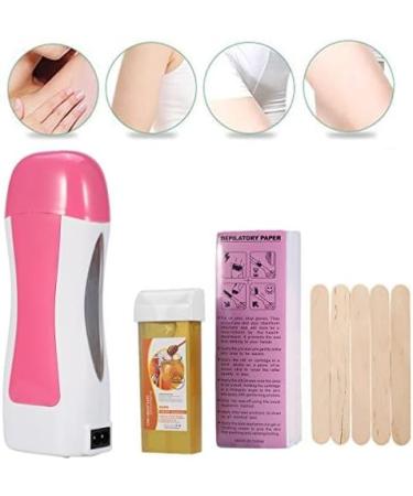 Professional Hair Removal Set - Wax Roller with Thermal Wax & Accessories | 100g Wax Spatulas & Strips for Smooth Skin - Buy Online on GoSupps.com