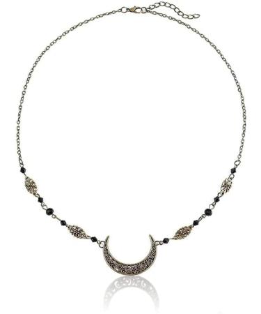 Azwood Boho Head Chain Gold Bridal Headpiece Black Pearl Headband Elves Headpiece Moon Chain Hair Chain Jewelry Festival Hair Accessories for Women and Girls - Buy Online on GoSupps.com