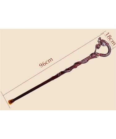 Wooden Cane Solid Walking Stick Crutch Walking Stick Wooden Sticks Solid Wood Old Wooden Stick Mahogany Cane Cherry Hand-Carved 95cm for Elderly Seniors - Buy Online on GoSupps.com