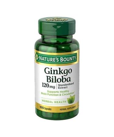 Nature's Bounty Ginkgo Biloba Capsule 120 mg 100 ea 100 Count (Pack of 1)