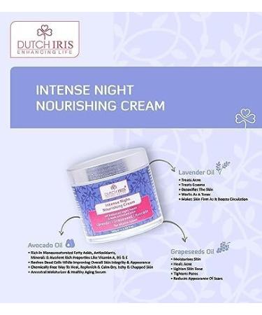 D.utch Iri s Lavender Grapeseed Avocado Night Cream 100g - Nourishing Moisturizer for All Skin Types | International Shipping - Buy Online on GoSupps.com