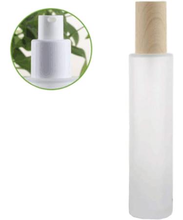 2PCS 120ml/4oz Empty Clear Frosted Glass Lotion Pump Bottle Jars with Wood Grain Cap Cosmetic Makeup Packing Storage Container Dispenser for Essential Oil Emulsion Essence Toiletries Toner Liquid - Buy Online on GoSupps.com