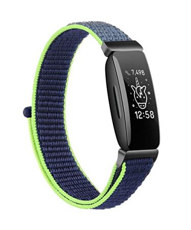 Nylon Ace 3 Bands Compatible with Fitbit Ace 3 Straps for Kids Boys Girls - Soft Skin-Friendly Breathable Ace 3 Bands for Kids Watch Band Wrist Strap Bracelet Accessories Lime