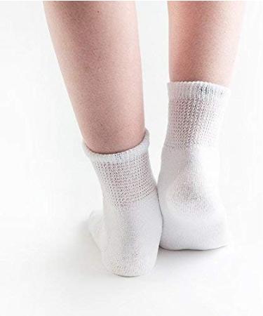 Doc Ortho 1/4 Crew White Diabetic Socks for Men and Women - 12 Pairs, Large Size - Buy Online on GoSupps.com