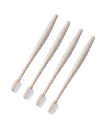 Healvian 4 piece of travel toothbrush toothbrushes for at home coal toothbrush medium toothbrush strong cleaning toothbrush brass toothbrush women's toothbrush household motto 1 piece (1 Pack) khaki