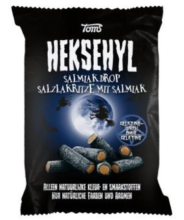 Licorice in Bag - Pingvin Tom Heksehyl Zout (Zoute Salmiak Staafjes/Salty Sticks Filled with Salmiak),10.6 oz