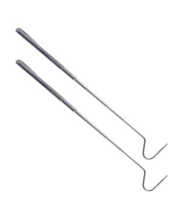Yardwe 2pcs Snake Grabbers Snake Tong Reptile Grabber Rattle Snake Catcher Snake Hook for Catching Controlling Moving Silver 68cm