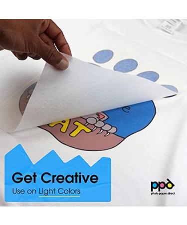 PPD Inkjet Premium Iron-On T-Shirt Transfers Paper - Pack of 10 Sheets, 8.5x11 - for White and Light Color Fabrics (PPD001-10) - Buy Online on GoSupps.com