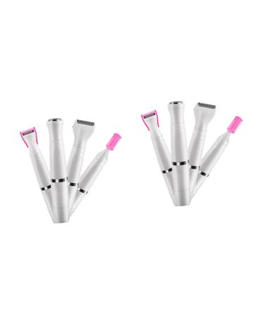Solustre 2 pieces 4 Maquina de Afeitar para mujer women's hair razor women razor electric hair remover hair cut private razor white cosmetics Miss shaving 14x5cmx2pcs whitex2stk