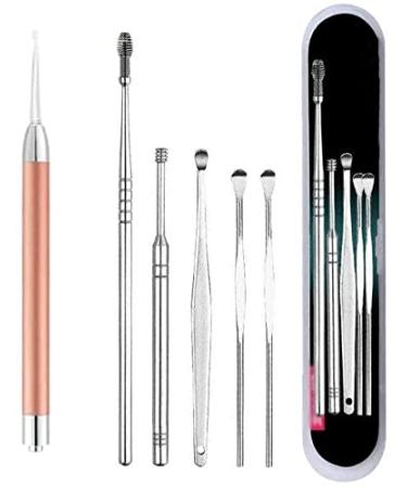 KouRy Portable Ear Wax Cleaning Tools Children Adult Ear Cleaner Ear Cleaning Kit Ear Pick Ear Wax Remover Ear Spoon Curette Ear Cleaner