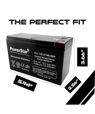 PowerStar 12V 7AH Sealed Lead Acid Battery - F1 & F2 Terminals 3 Year Warranty | International Shipping Available - Buy Online on GoSupps.com