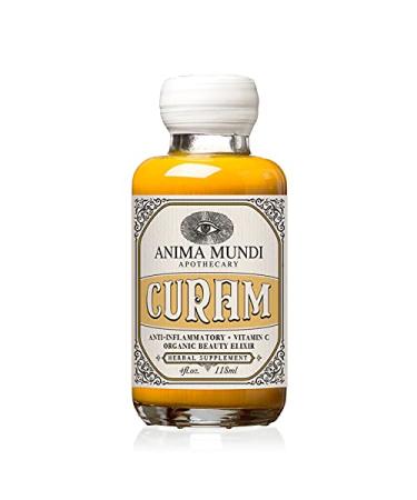 Anima Mundi Curam Organic Beauty Elixir - Liquid Turmeric Tincture - Adaptogenic Liquid Herbal Tincture with Organic Turmeric Root Extract - Add to Tea Coffee Smoothies and More (4oz / 118ml)
