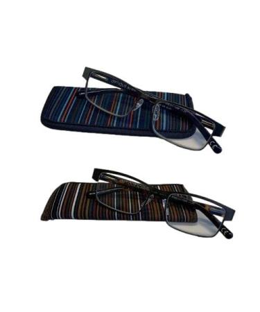 Foster Grant LOT OF 2 - Optique Reading Glasses Leo +1.25 w/Case NEW!