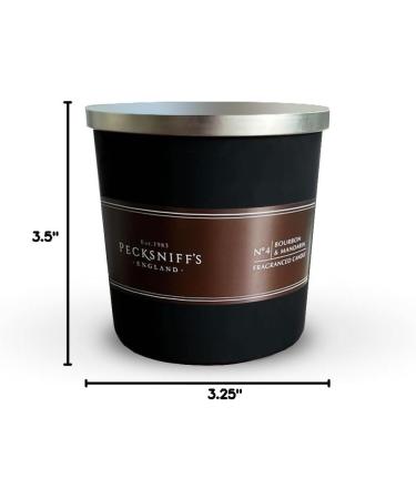 Pecksniff's Black Bourbon & Mandarin 3-Wick Scented Candle - 283g/9.9oz | Long-Lasting Aromatherapy for Relaxation | International Shipping Available - Buy Online on GoSupps.com