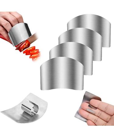Finetaur Finger Guards for Cutting, Stainless Steel Finger Guard, Finger Cutting Guard, Multifunctional Anti-Cut Finger Protectors for Dicing and Slicin (5pcs) B