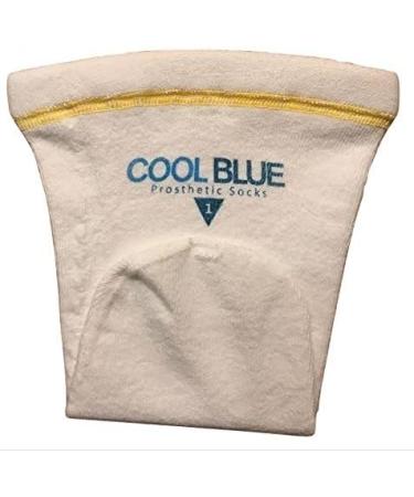 SPS Cool Blue Prosthetic Sock 1-Ply with Stitched Distal Hole - Medium/Extra Short (CB1HMXS2) with Yellow Detail - International Shipping Available - Buy Online on GoSupps.com