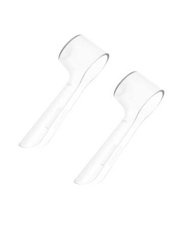 MELTU 2 Pcs Toothbrush Head Covers Toothbrush Cover Caps Compatible with Oral B Electric Toothbrush Round Heads (Transparent 2)