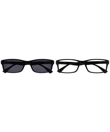 The Reading Glasses Company Black Sun +1.50 Diopters (1 Pack) Bundle with Reading Glasses UVR092BK +1.50