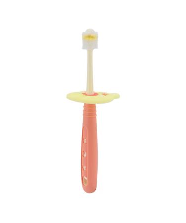Baby Toothbrush Soft Bristles 360 Degree Cleaning for Infant Teething Coral Orange