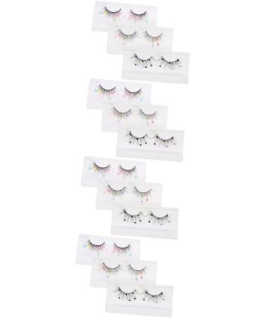 Beavorty 12 Pairs sequin false eyelashes pride outfit cosplay lashes color lashes lashes with pride makeup lashes with color colored eyelashes false lashes extend Miss Imitation flash - Buy Online on GoSupps.com