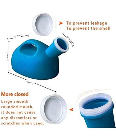 Buy Splash-Proof Urinal Bottle for Men - 2000ml | Perfect for Hospitals Camping and Travel - Blue - Buy Online on GoSupps.com