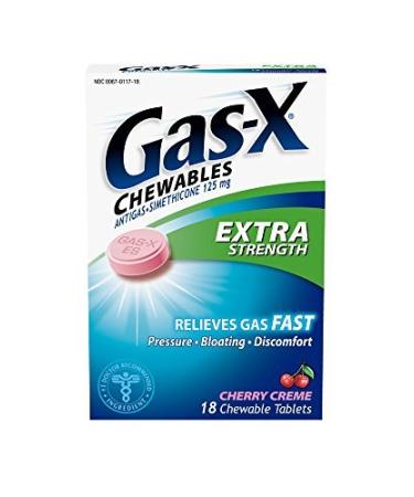 Gas-X Extra Strength Cherry Creme 18-Count Chewable Tablets (Pack of 3) by Gas-X