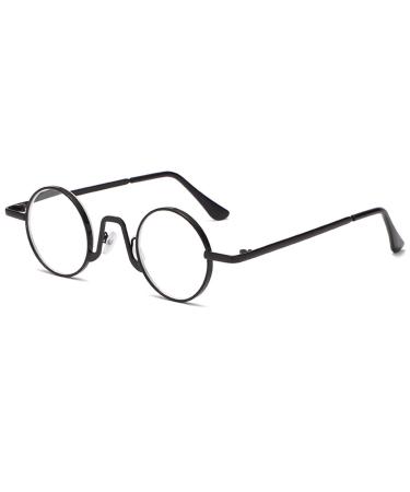Abetos reading glasses men women round small retro metal reading glasses with blue light filter flexible hinges light computer reading help glasses with strength black 1.5 x