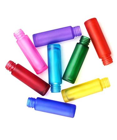 8 Pack 10ml Frosted Glass Roll On Bottles | Portable Essential Oil Roller Bottles with Stainless Steel Balls | Buy Empty Perfume Bottles Internationally - Buy Online on GoSupps.com