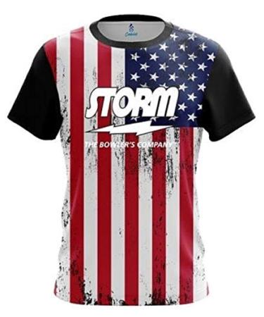 CoolWick Storm USA Flag Bowling Jersey Small