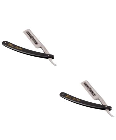 Beavorty 2 pieces 66 razor razor for eyebrows nail stand haircut set for men women razor straight razor hairdresser.