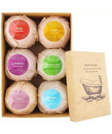 Bath Bombs Gift Set 6 Handmade Fizzy Bathbombs Organic & Natural Essential Oil Spa Bomb Birthday Christmas Anniversary Bubble & Spa Bath Gift Bath Bombs for Women Men Kids