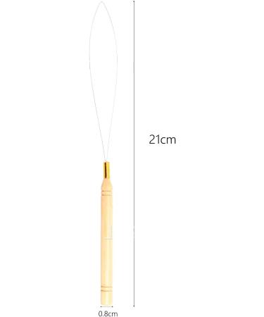 Hair Extension Loop Needle Wooden Handle Hair Extension Loop Needle Lightweight Loop Threader for Beads Tubes Loop Needle Threader Bead Tube Tool - Buy Online on GoSupps.com