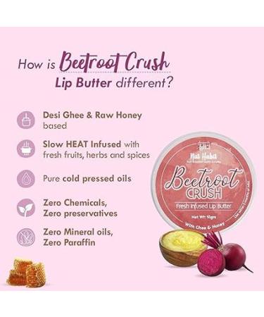Beetroot Lip Butter with Raw Honey & Ghee - Nourishing & Hydrating Lip Care (10g) | Shop Internationally - Buy Online on GoSupps.com