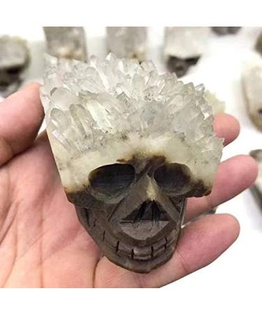 1pc Natural Clear White Quartz raw Crystal Cluster Stone Carved Skulls Obelisk - Buy Online on GoSupps.com