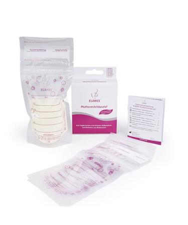 Elanee Breast Milk Bags - 20 Sterilized Storage & Freezing Bags with Double Safety Closure | Tasteless & Convenient Stand Included - Buy Online on GoSupps.com
