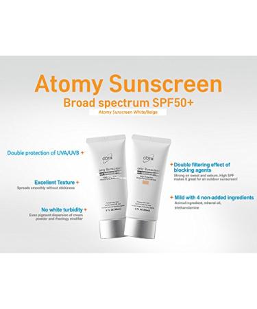 Atomy Beige Sunscreen SPF50+/PA+++ - Ultimate Protection for Your Skin - Buy Online on GoSupps.com