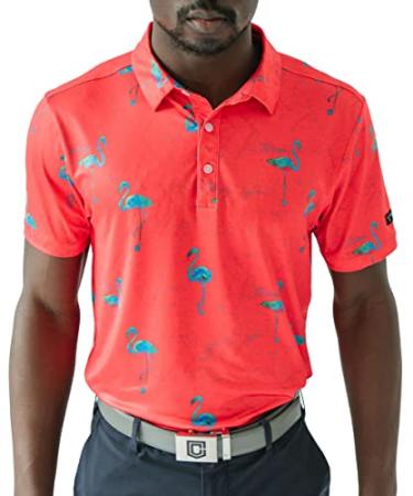 YATTA GOLF Standout Performance Golf Polo Shirts  Mens Just Beachy X-Large