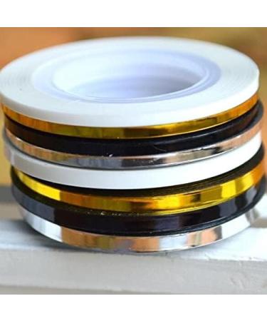 10 Rolls 2mm Black Glitter Nail Striping Tape for DIY Nail Art - Self-Adhesive Stripes with Dispenser - Buy Online on GoSupps.com